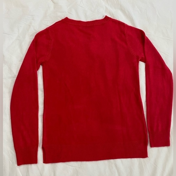 Marks & Spencer red crewneck 100% Acrylic preppy sweater size 4 - Picture 7 of 8